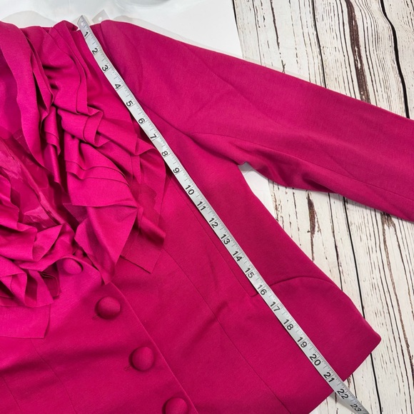 Madison Fuchsia Ruffled Blazer Small - Picture 4 of 9